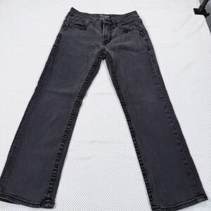Salvage Mayhem Bootcut Jeans Mens 31x30 Charcoal Black Thick Stitch Buckle Denim
